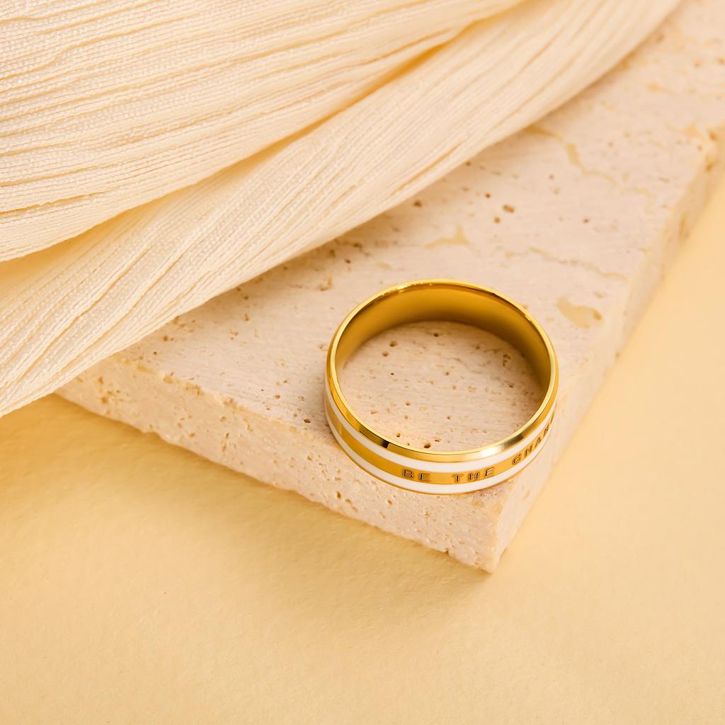 Emotionaler Ring aus Titanstahl für Damen und Herren, geeignet für Frauen und Männer, emotionaler Schmuck, 4 mm polierter Verlobungsring aus Titanstahl