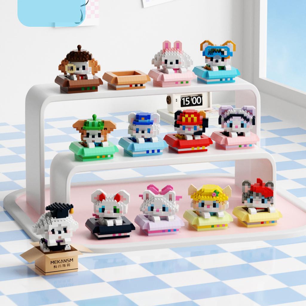 Animal Small Particle Dog Cat  Mini Building Blocks DIY Assembly Brick Sets Educational Toys for Kid 10 To 12 Year Birthday Gift