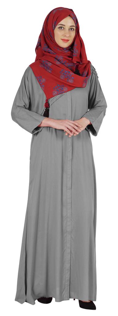 Bimba Islamic Clothes For Women Long Prayer Robe Maxi W  Printed Hijab Rayon Abaya Front Button Muslim