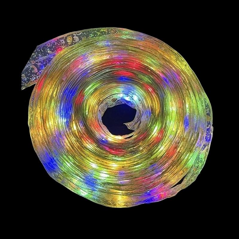 Create Atmosphere with Christmas Ribbon Lights for Party Decorations Indoor Outdoor Garden Decoration Supply