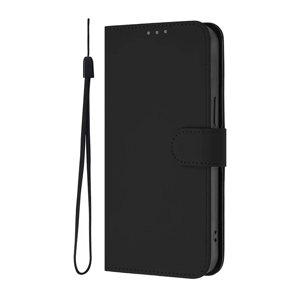 Solid Color Wallet Case for Samsung Galaxy M62 M55 M54 M53 M52 M35 M34 M33 M32 M23 M15 M14 M13 F62 Card Holder Strap Phone Cover