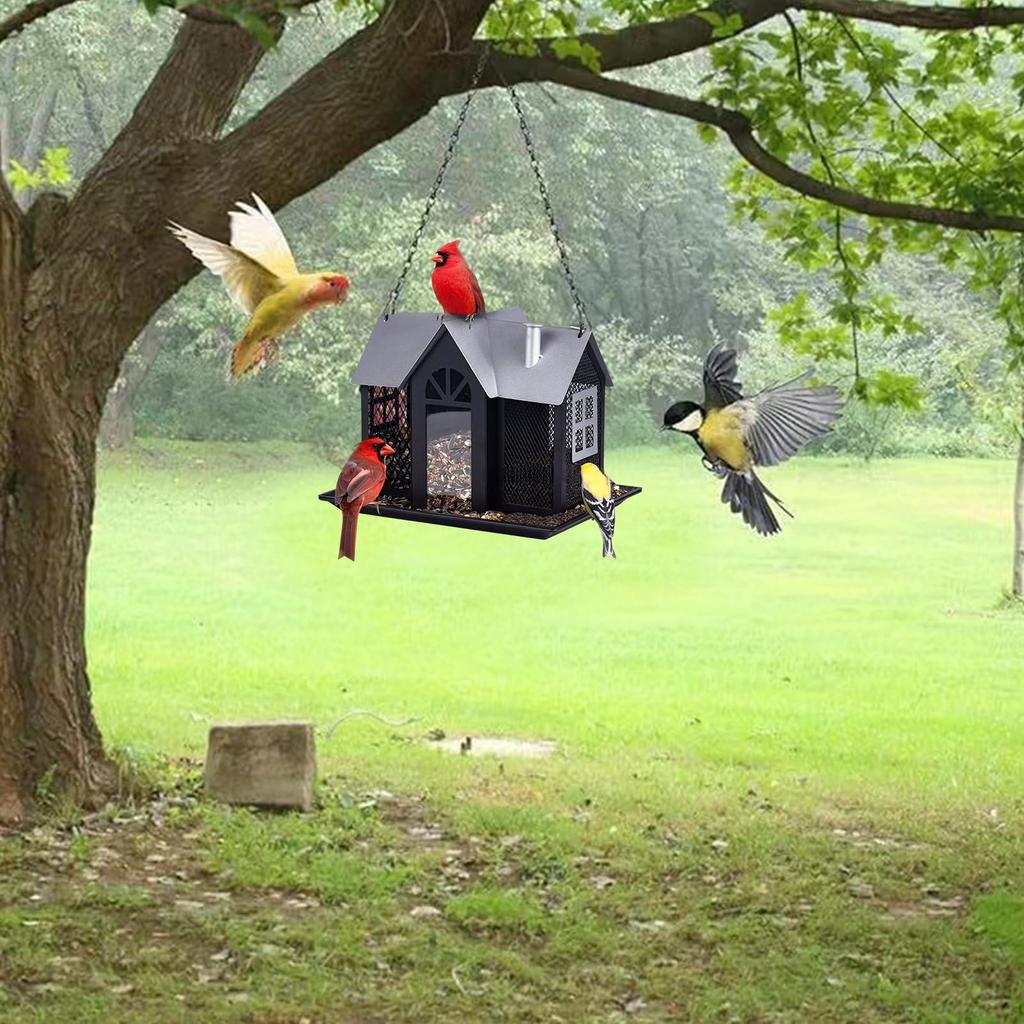 Garden Yard Hanging Bird Feeder Metal House Design Squirrel Proof Hummingbird Feeder
