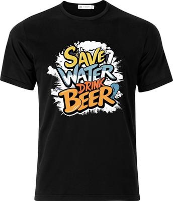 Save Water Drink Beer Funny Humour DTF Full Colour Adult Cotton T Shirt