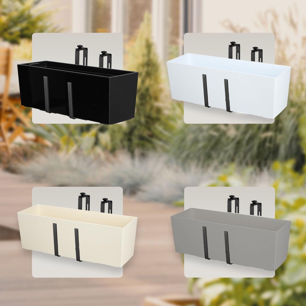 KADAX Flowerpot Balcony Box Handles 19x56cm Black