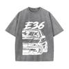 Retro Washed Vintage T-Shirt High Quality T Shirts E36 T-Shirt Summer Oversized Short Sleeve Clothes Cotton Loose Street Tops
