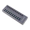 985A 10 Port USB 3.0 Hub USB Splitter Hub USB Docking Station 300MB S High Speed Transmit with Individual Switches 12V