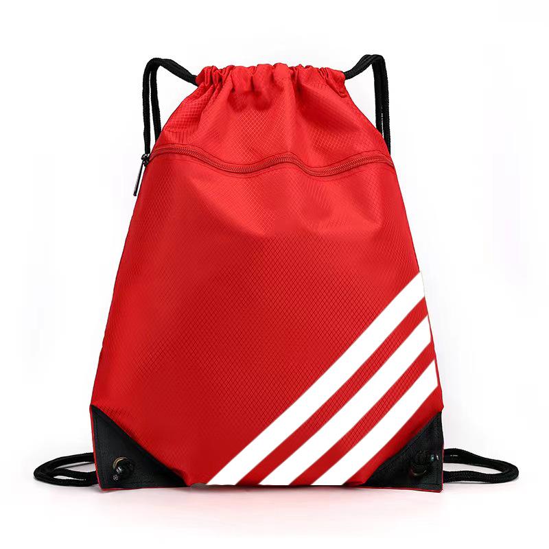 Portable Drawstring Backpack Gym Bag with Logo Print - Outdoor Training Storage