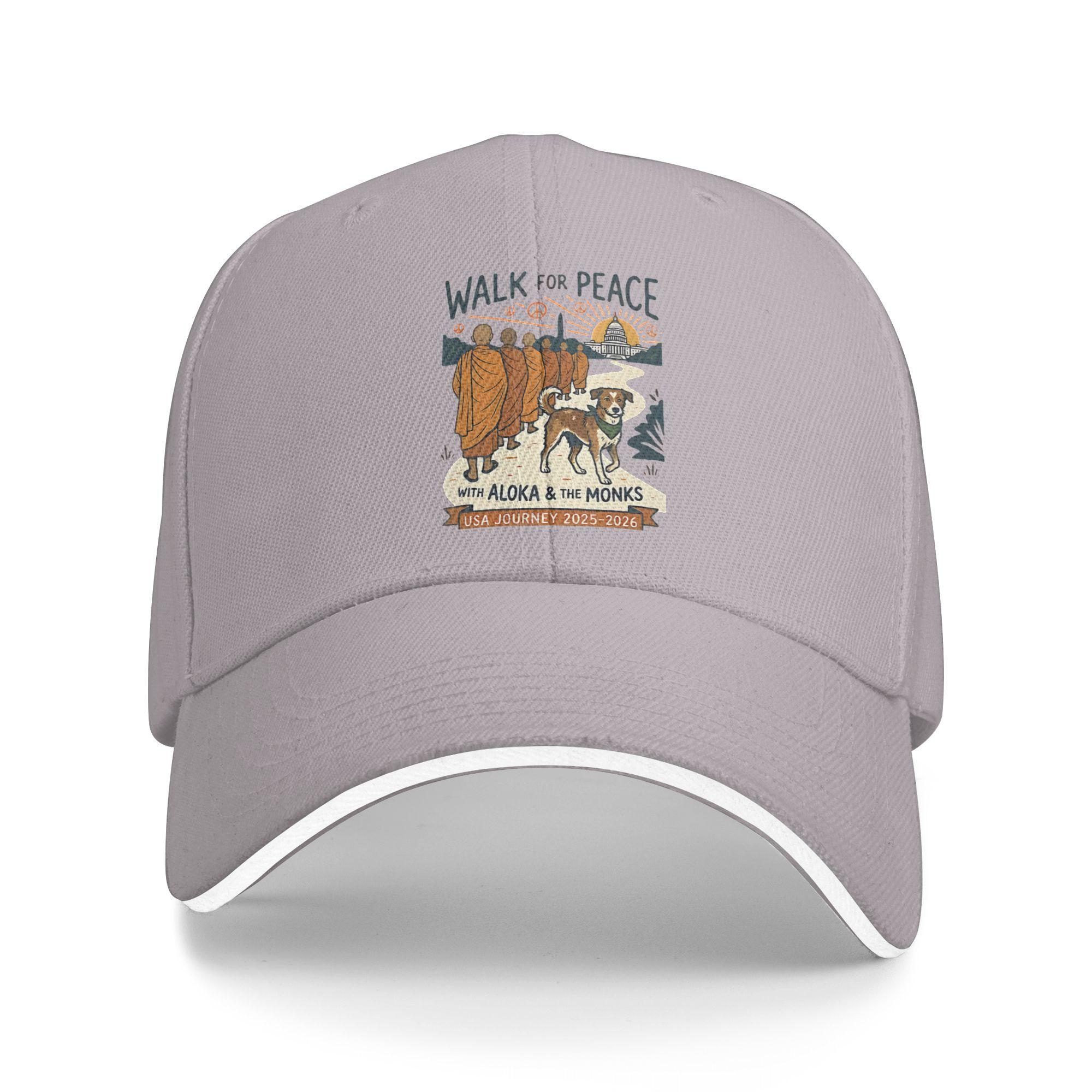 Peace Walking Monks Sun Baseball Cap  Summer Casual Hip Hop Hats For Couple Women Kpop Rock Snapback Cap One Size серый
