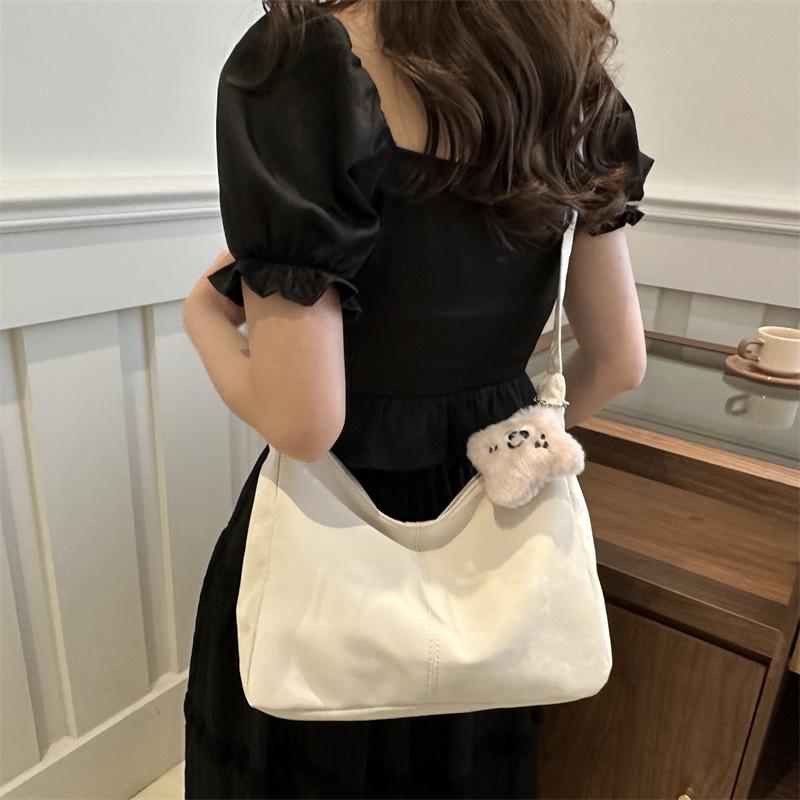 2024 Trendy Korean Style Large Capacity Solid Color Women's Shoulder Tote Handbag