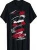 Red Black Brushstroke Art Design T-Shirt
