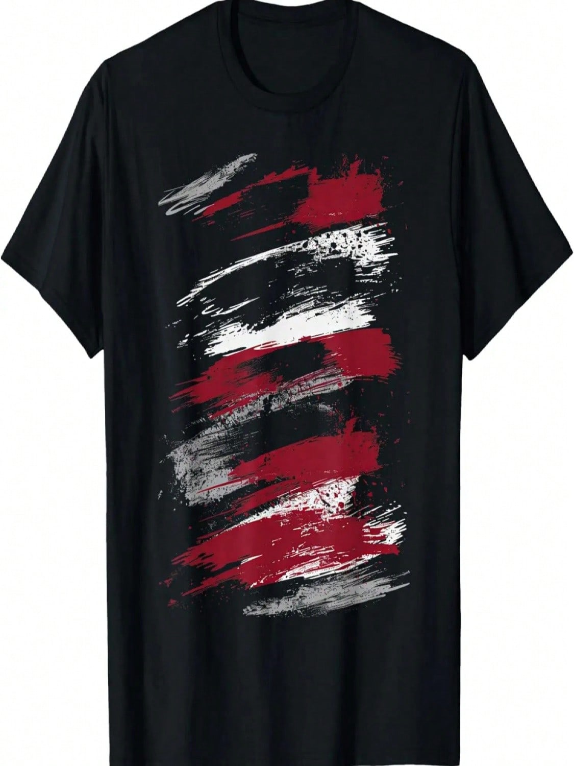 Red Black Brushstroke Art Design T-Shirt S разноцветный
