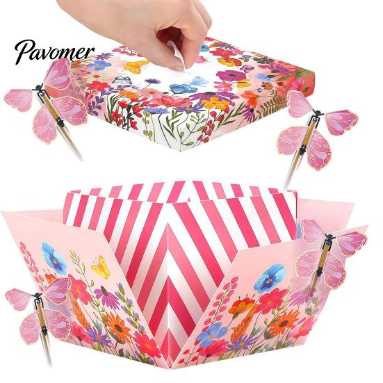 Ceremonial Gift Box with Winged Surprise Butterfly Explosion Box, DIY Exploding Present Holder 4 Memory Making for Anniversary Flying Butterflies