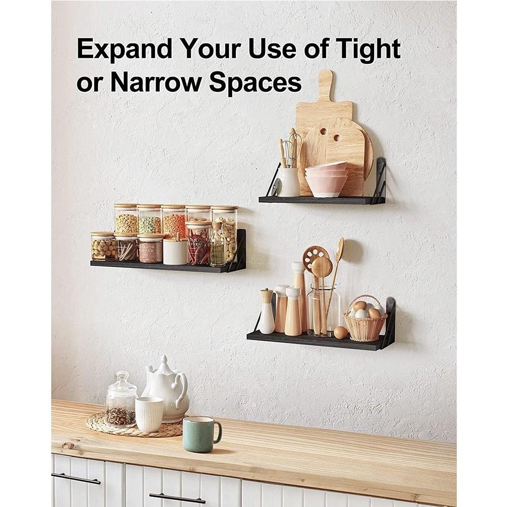 Modern Wall Mounted Floating Shelves Sturdy Versatile Wall Shelf Save Space Storage Rack Wall Decor