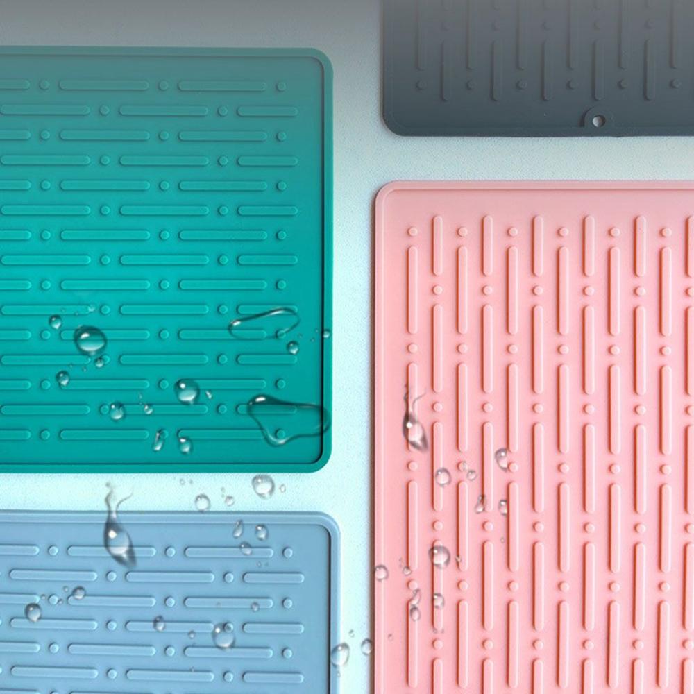 Sizes Square Draining Dinnerware Mat Durable for Counter Drying Pad Place Mat Dish Mat Cushion Pad