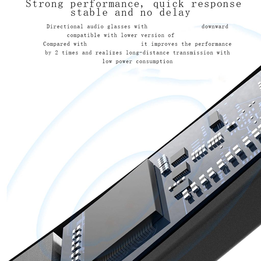 Bluetooth Audio Smart Glasses Smart Wireless Bluetooth Sunglasses Open Ear Music Hands Free Calling Polarized Sunglasses for Men Women A3 Square