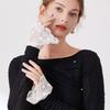 Gift Double Layer Lace Fake Cuffs Pleated Flower Elastic Sleeve Cuffs Sweet Elastic Lace Sleeve Sweater Decorative