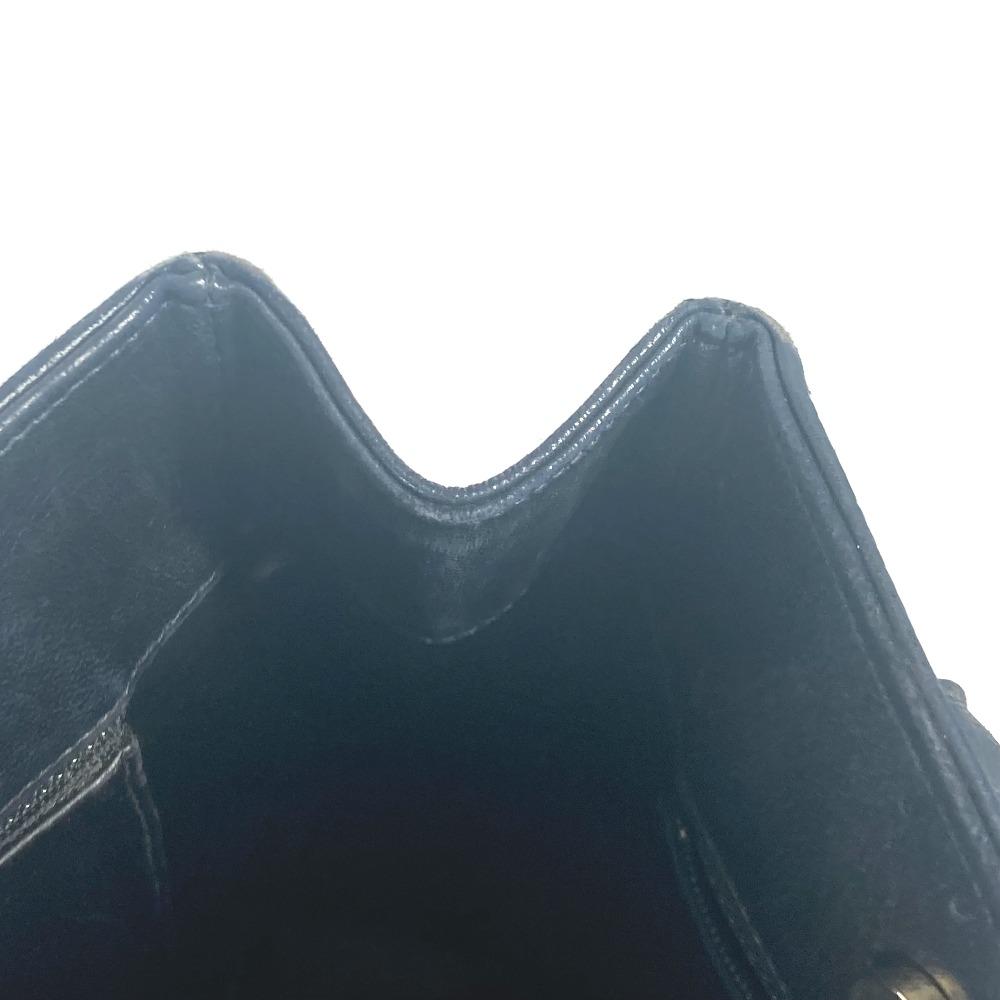 Chanel Vintage CC CC-Marke Umhängetasche Tragetasche Umhängetasche Leder Dunkelblau