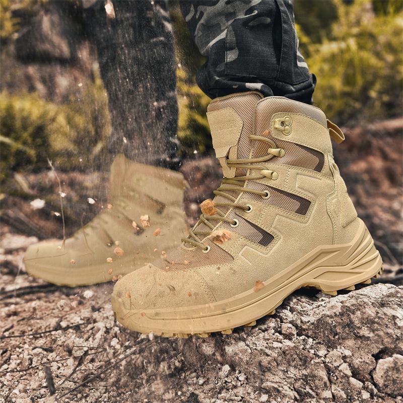 Outdoor Hiking Shoes Men Anti-slip Lace-up Breathable Wear-resistant High-top Boots Men Lace-up Low-top Casual Sports Shoes Men