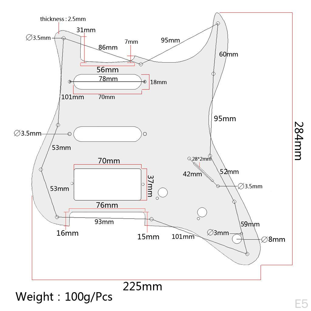 Pickguard SSH Pickup Guard Plate for ST Electric Guitar