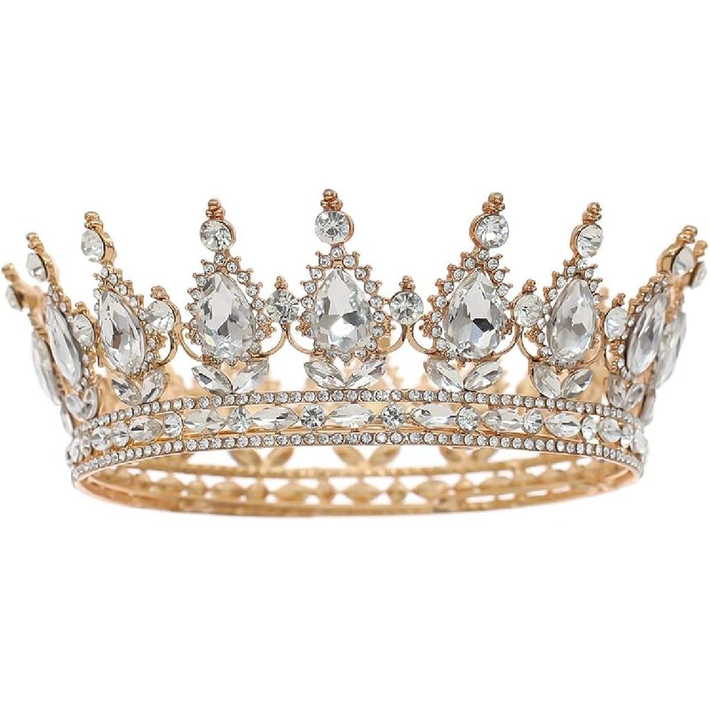 FORSEVEN Queen Crown Rhinestone Wedding Crowns and Tiaras for Women Costume Party Hair Accessories Princess Birthday Crown Crystal Bridal Crown