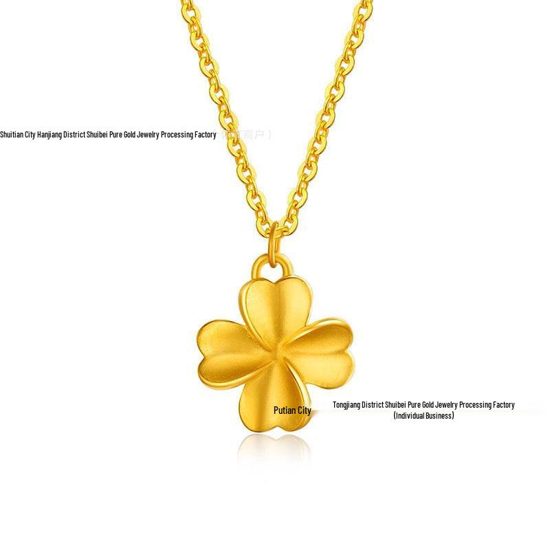 Golden Heart 999 Gold Pendant Necklace - Perfect Qixi Valentine's Day Gift for Her