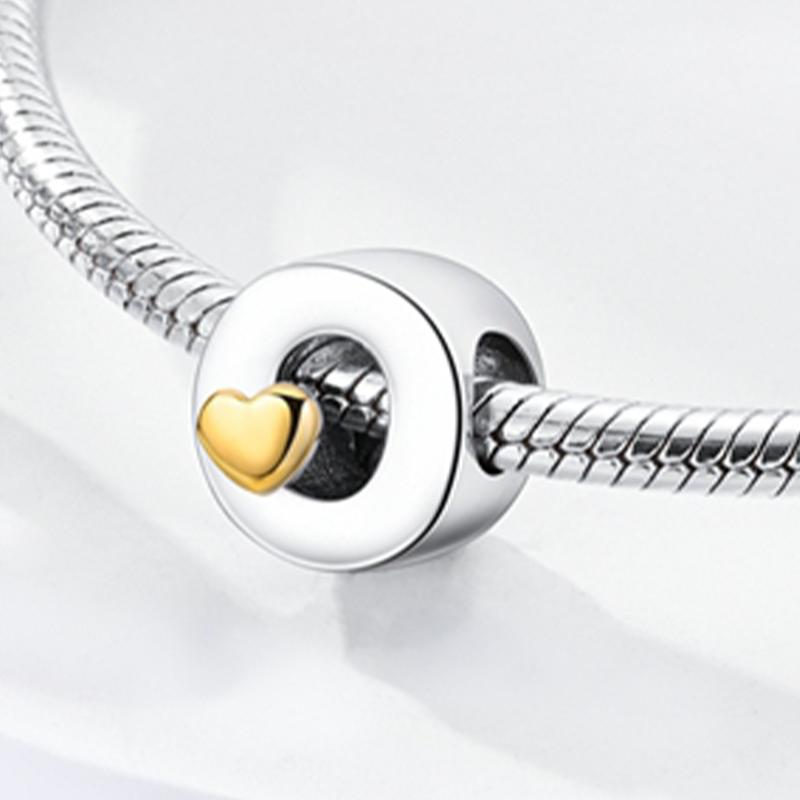 Original A-Z Alphabet Charms Bead 925 Silver 26 Letters CZ Zircon Heart Love Charm Fit Bracelet Bangle Jewelry Making