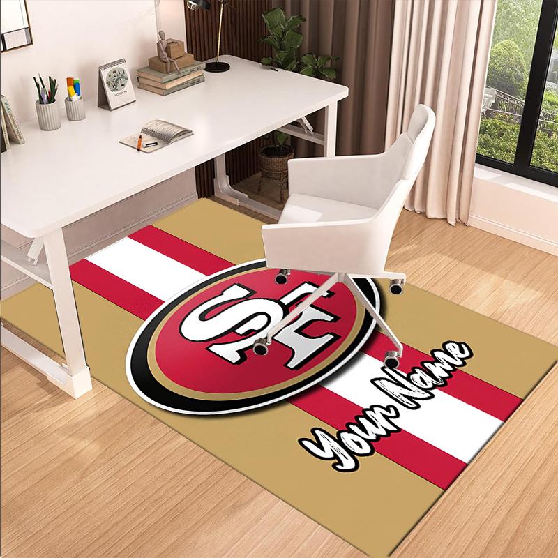 Custom Name San Francisco 49ers Printed Carpet, for Office Chair Living Room Bedroom Kitchen Room Decor Gifts.