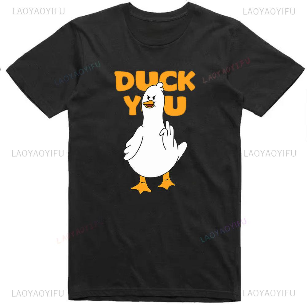 Mens Funny T-Shirt Rude Seagull Design Regular Fit Tee Women Men 3D Print Cartoon Graphic T-Shirts