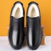 Cotton Shoes Men's Warm Winter Velvet Thickened Leather Wool Non-slip Soft Sole Large Cotton Leather Shoes Casual Dad High-top Shoes