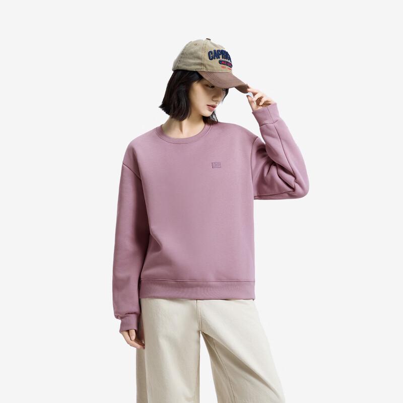 Metersbonwe Women's Alpaca Fleece Round Neck Long Sleeve Sweatshirt