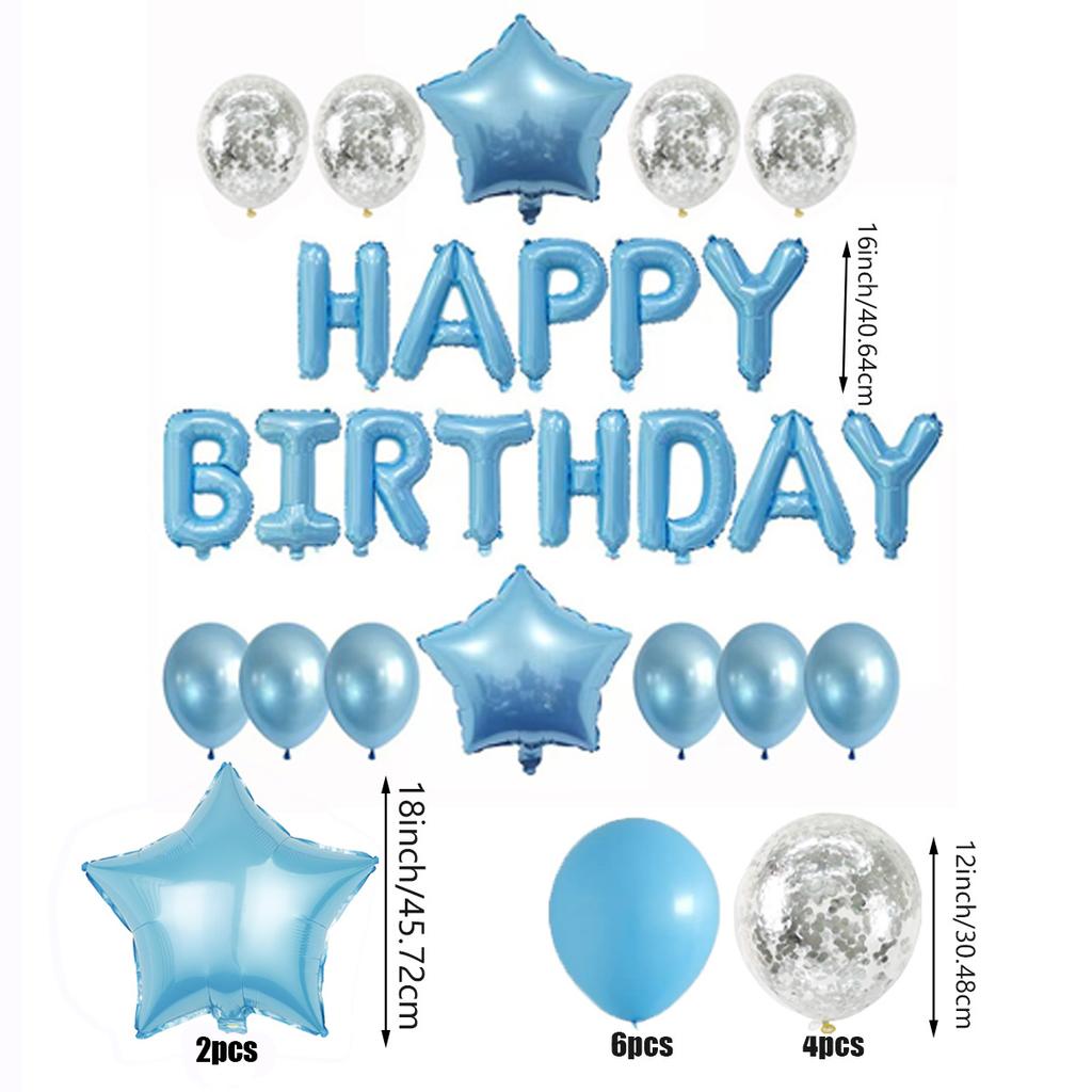 25 Pcs Birthday Party Decorations Happy Birthday Balloon Banner Gold Foil Birthday Party Decorations, Christmas