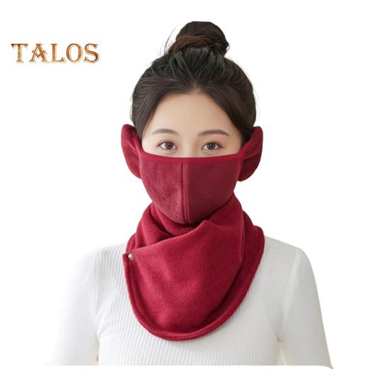 2 buc/set Guler de gât din lână polară Set protecție termică pentru față Înfășurare groasă și călduroasă din lână cu închidere cu nasturi Accesoriu pentru vreme rece