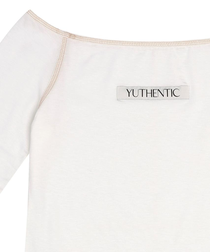 Yusentig Stitch Off-Shoulder T-Shirt Ivory Aw5Xe23203