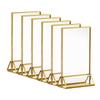 Transparent Gold-Edged Acrylic Table Card Holder for Weddings