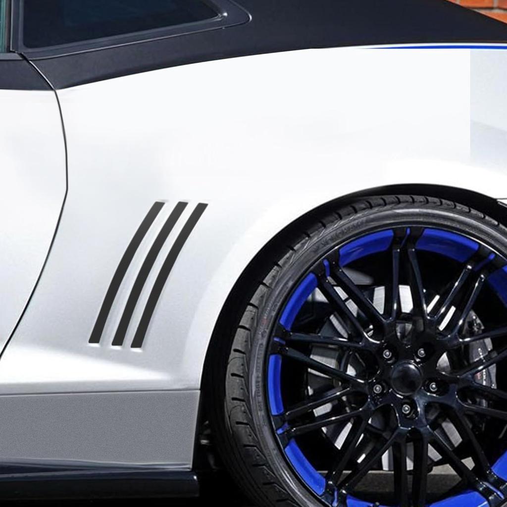 TOMALL 6pcs Car Side Vent ert Stripe Vinyl Stickers Compatible with Chevrolet Camaro 2010-2015 Inlay Side Vent Gill Decals for Car (Matte Black)