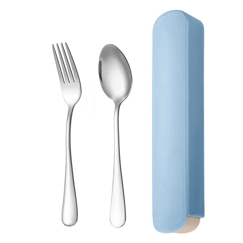 Portable Tableware 410 Stainless Steel Spoon Knife and Fork Three-piece Set Household Simple Student Dormitory Tableware Set Fit