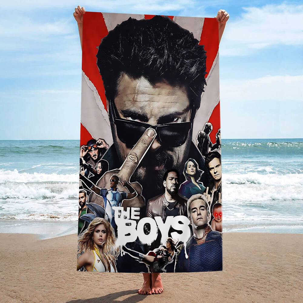 TV Series T-The Boys Anime Beach Swimming Towel Soft Absorbent Washcloth Children's Gifts For Kids Travel Camping Gym