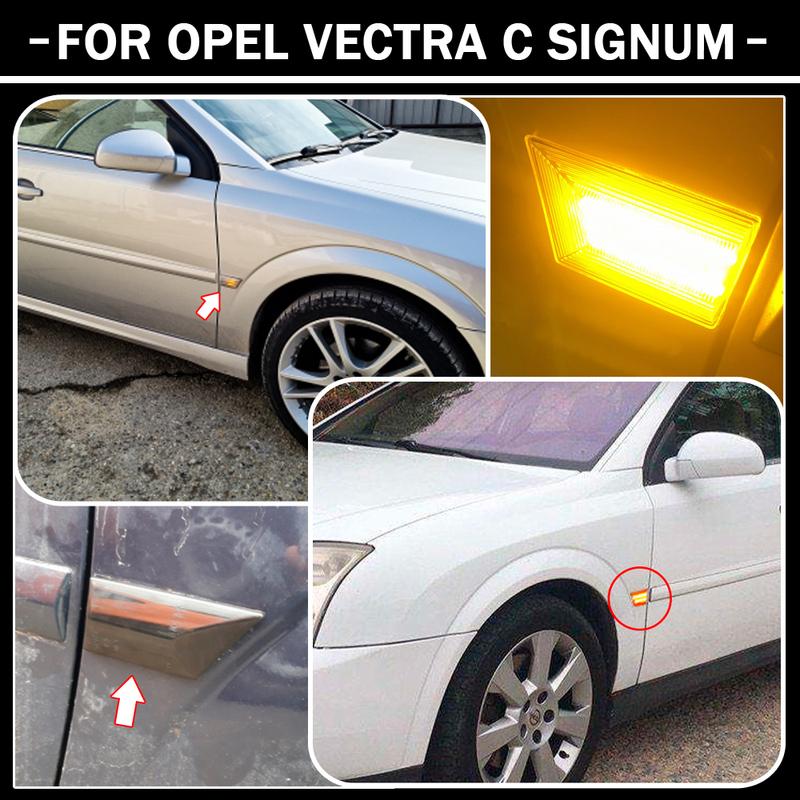 Links+Rechts Auto LED Dynamische Blinker Seitenmarkierungsleuchten Blinker Leuchte Für Opel Vectra C 2002 2003 2004 2005-2008