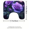 1/4Pcs Bathroom Shower Curtain Set Purple Rose Print Bathroom Curtain With 12 Hooks Non Slip Rugs Toilet Cover Mat Bathroom Partition