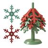 4Pcs Christmas Tree Coasters with Base Silicone Drink Coasters Thermal Pot Holder Insulation Pads for Table Protection Festive Decor