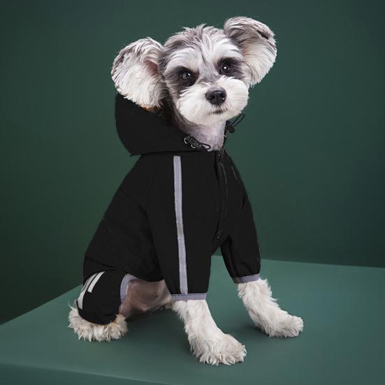 Dog Raincoat Waterproof Rain Coat with Leash Hole Dog Rain Jacket with Hood And Reflective Strips for Small Medium Dogs Puppies