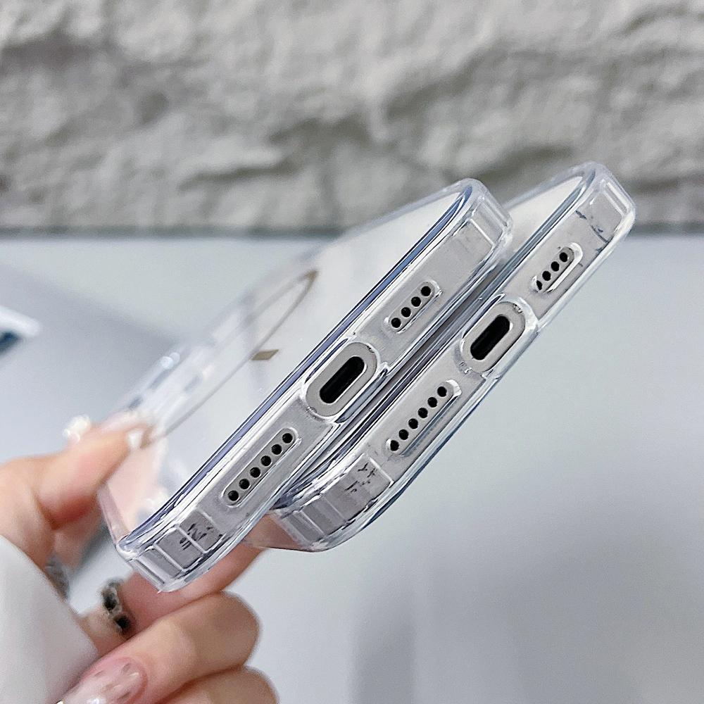 KEYSION HD Transparent Magnetic Wireless Charge Phone Case for MagSafe for iPhone 11 12 Pro Max Hard Clear Cover