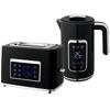 Touch Screen Kettle and Toaster Set - Black