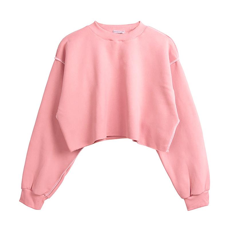 Cropped Fleece Long Sleeve Workout Yoga Sweatshirt For Women