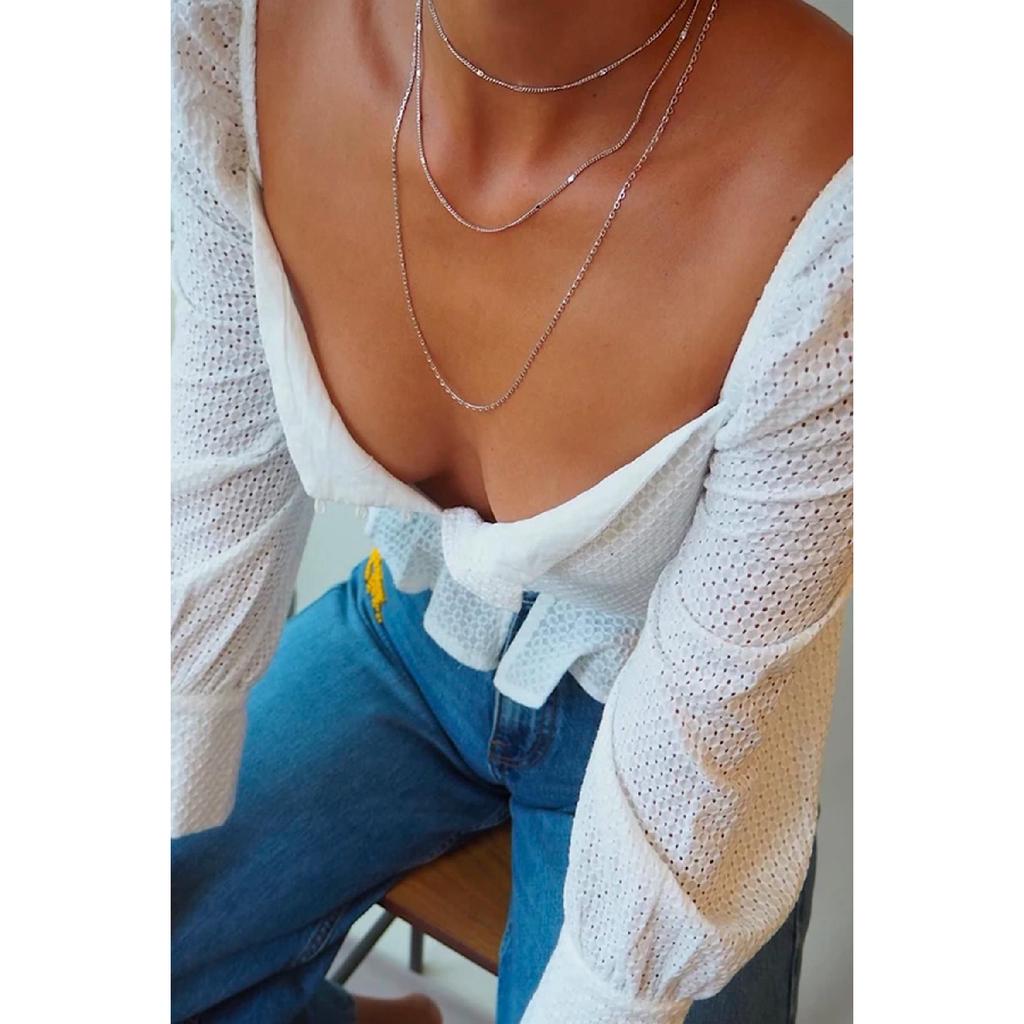 Sherry-Halskette für Damen, mehrere Farben, silberfarben