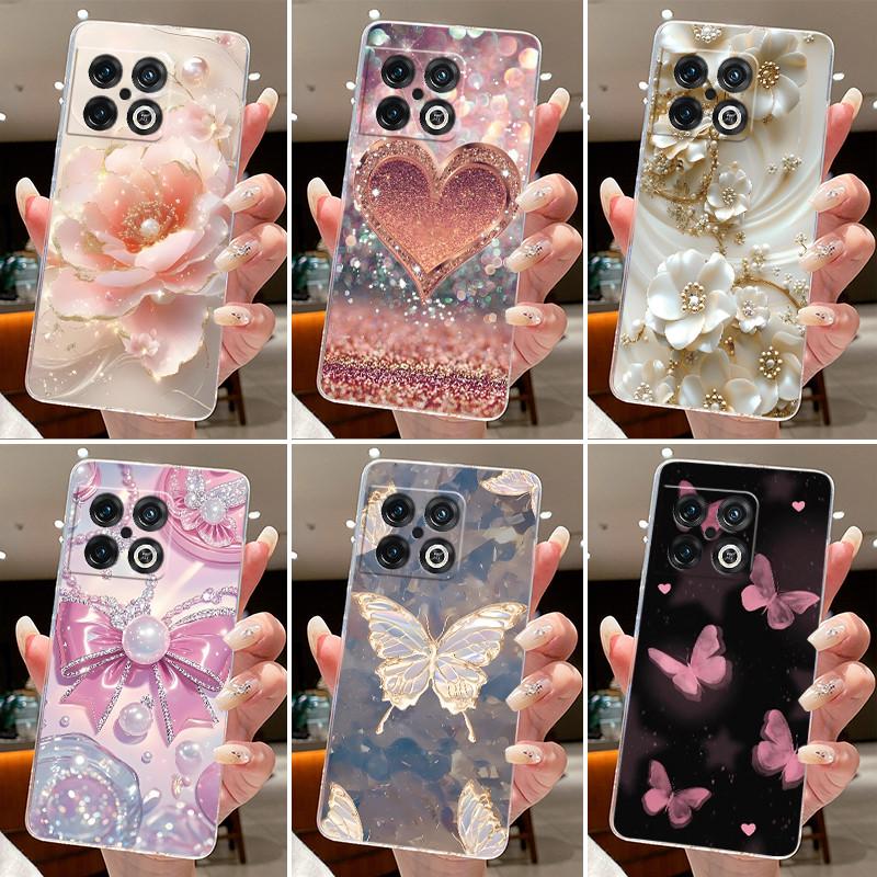 Case For OnePlus 10 Pro 10T 10R ACE Pro Capa Flower Butterfly Phone Coque One Plus 10PRO ACEPro Soft Silicone TPU Cover Fundas