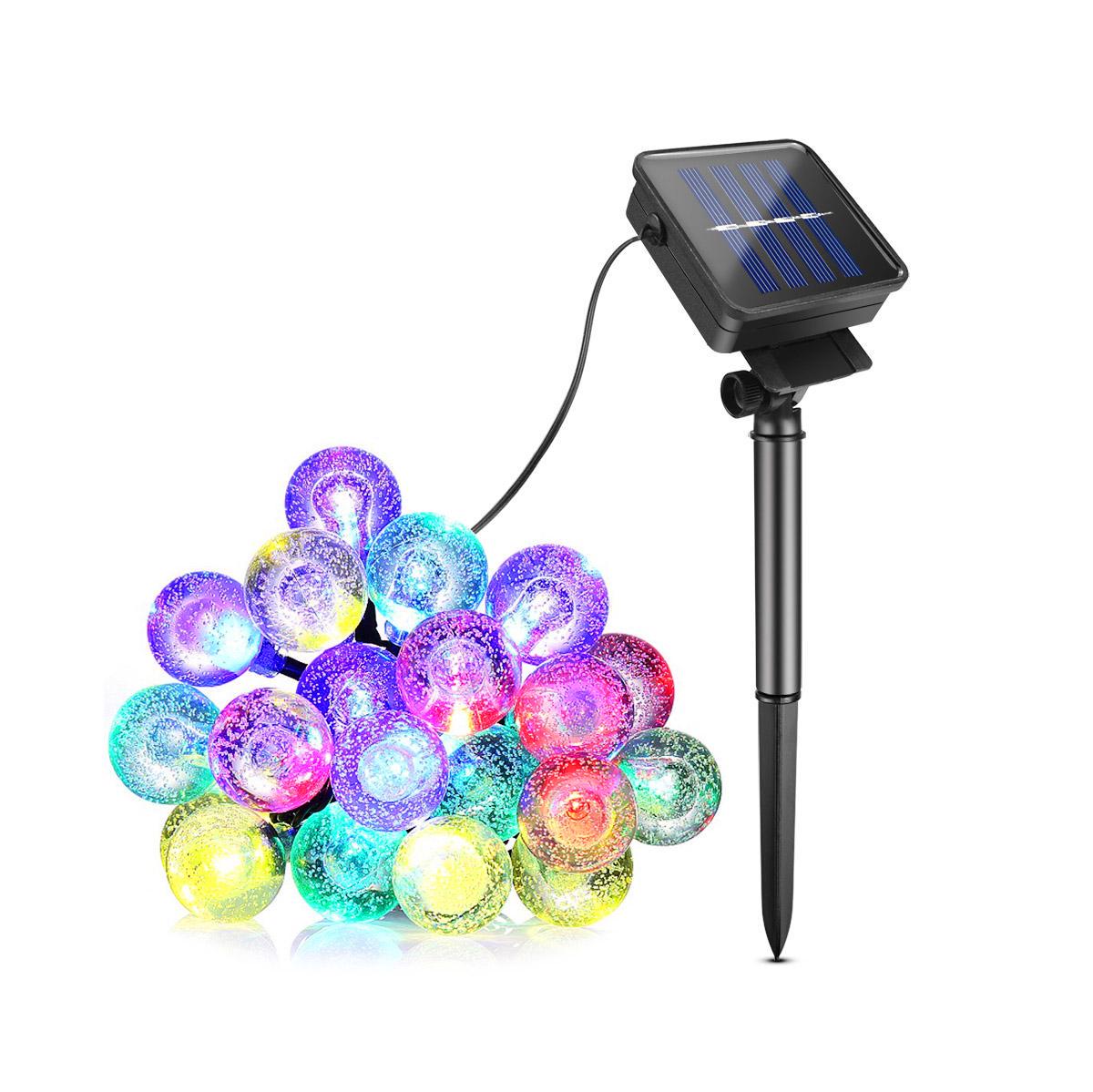 

6 м светодиодная гирлянда на солнечных батареях, 30 светодиодов, хрустальная лампа, сказочный свет, гирлянда, уличная рождественская патио, сад, пейзажная декоративная лампа разноцветный