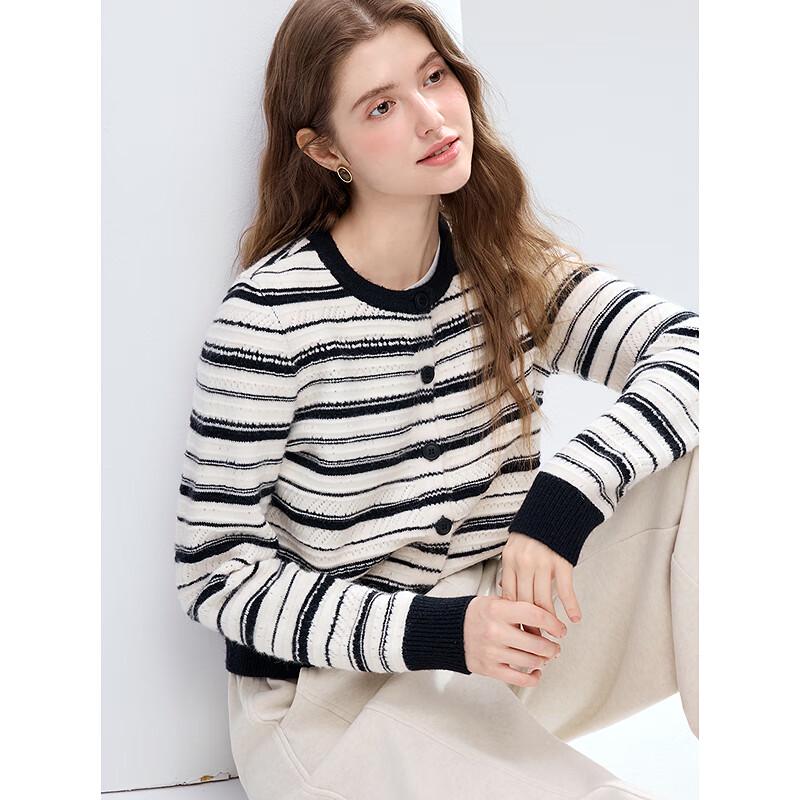 Betu Women's Striped Long Sleeve Knit Sweater