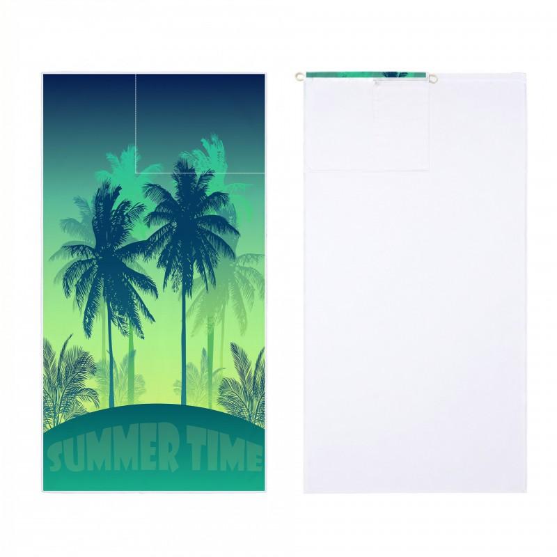 Quick-Dry Foldable Beach Towel With Carry Bag Double-Sided Plush Coconut Print Bath Travel Pool Vacation
