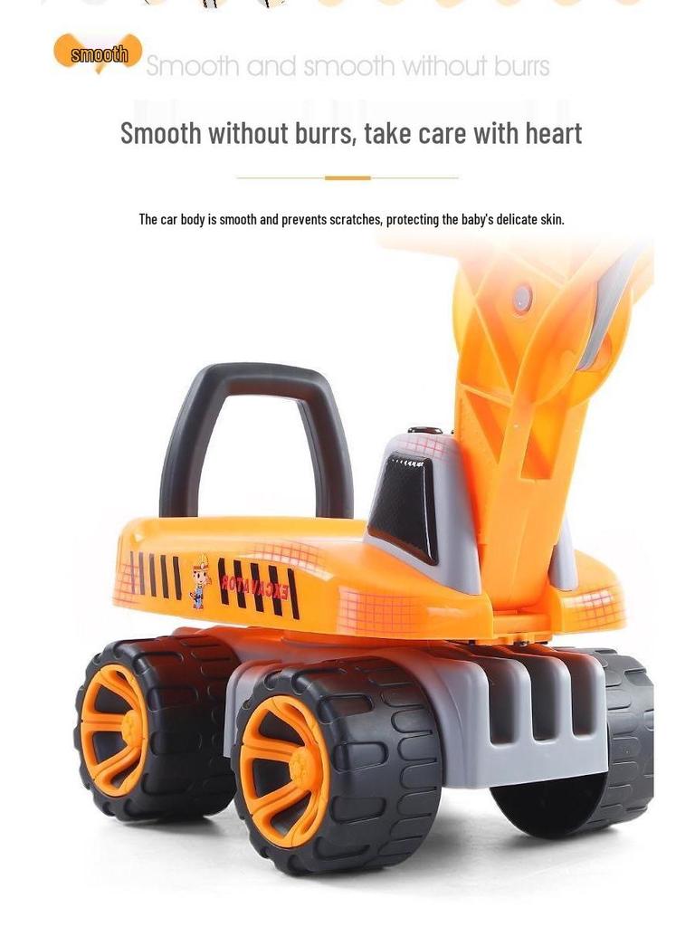 Children's Ride-On Excavator: Rotating, Extra Large Engineering Vehicle Toy for Boys